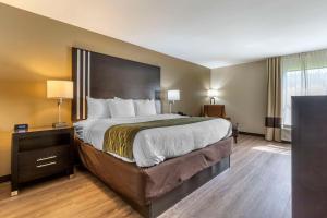 um quarto de hotel com uma cama grande e uma janela em Comfort Inn em Marion