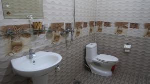 a bathroom with a white toilet and a sink at Hoan Chau Homestay in Phong Nha +15 photos