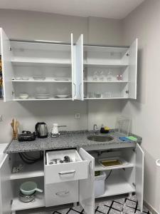 Kuchyň nebo kuchyňský kout v ubytování Fully Equipped Budget Studio in Center
