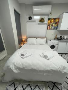 Postel nebo postele na pokoji v ubytování Fully Equipped Budget Studio in Center