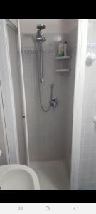 uma casa de banho com um chuveiro e um WC. em La casetta di Giovanna em Marettimo