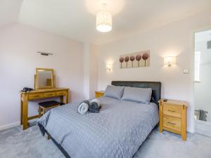 a bedroom with a bed and a dresser and a mirror at The Tumbling Sailor in Ironbridge