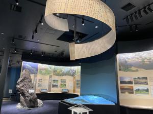 a exhibit in a museum with a large chandelier at Hiraizumi Club -farm&resort- Vacation Stay in Hiraizumi