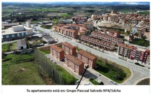 an aerial view of a city with brick buildings at Vianatxiki in Viana