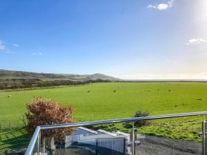 a view of a green field with cows in a field at Stinchar View in Ballantrae