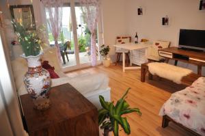 TV a/nebo společenská místnost v ubytování TerraceOasisBerlinAirport