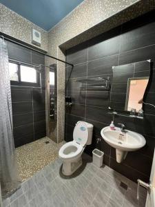 uma casa de banho com um WC e um lavatório em 林莊園包棟別墅Skydoorzi Villa em Guoxing