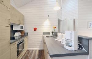 a kitchen with white walls and a counter with a sink at Awesome Home In Krems Iiwarderbrück in Göls