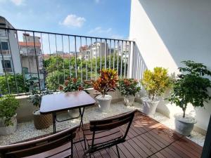 Balkón nebo terasa v ubytování Căn hộ cao cấp 85m2 2BR đối diện AeonMall LongBiên