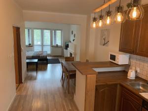 Kuchyň nebo kuchyňský kout v ubytování Apartments Monika