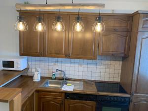 Kuchyň nebo kuchyňský kout v ubytování Apartments Monika