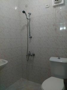 La salle de bains est pourvue d'une douche, de toilettes et d'un lavabo. dans l'établissement HOTEL - SHORENA, à Ureki