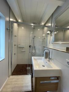 Koupelna v ubytování Hyggelig am Deich