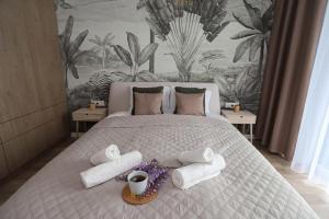 Posteľ alebo postele v izbe v ubytovaní Platán Beach Apartman with lakeview