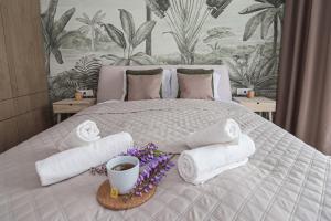 Posteľ alebo postele v izbe v ubytovaní Platán Beach Apartman with lakeview