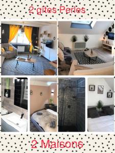 un collage di immagini di un soggiorno di TOP HOST Les Perles des châteaux a Mer