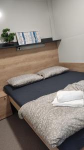 two twin beds in a room with at Mobile Home Livanda in Klenovica +36 photos