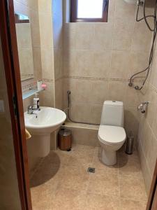 a bathroom with a toilet and a sink at EGGO APARTMENT - Oasis Beach Apartments Kamchia in Dolen Bliznak