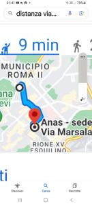 a screenshot of the google maps app at GUEST HOUSE FIDARDO in Rome