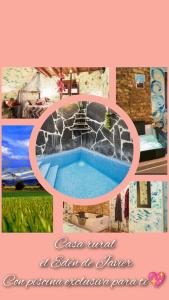 a collage of pictures of a swimming pool at El Eden de Javier in Robledillo