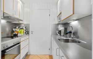 Kuchyň nebo kuchyňský kout v ubytování Beautiful Home In Hemmet With Wifi