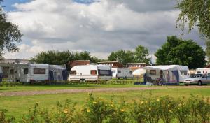 grupa wielbłądów zaparkowanych na polu w obiekcie Dancamps Kolding City w mieście Kolding