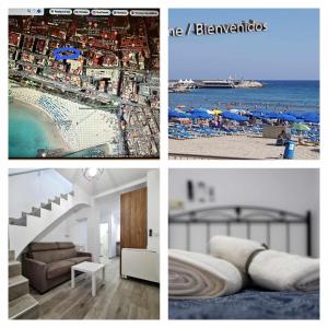 a collage of pictures of a beach and a hotel at Villa Playa y Centro Exclusive Accommodation in Benidorm