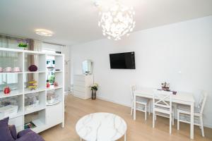 Televízia a/alebo spoločenská miestnosť v ubytovaní Lenka Apartment