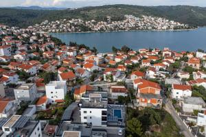 an aerial view of a town next to a body of water at Orange Apartment&Spa Okrug Gornji in Trogir