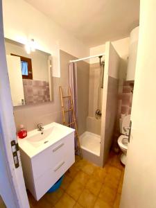Et badeværelse på Appartement duplex Breil sur Roya