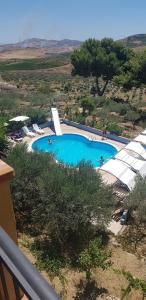 a swimming pool in the middle of a field at Terra Nostra in Cattolica Eraclea