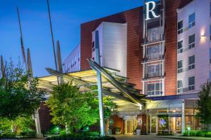 a rendering of the hotel front of the building at Renaissance Boston Patriot Place Hotel in Foxborough