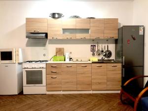 Kuchyň nebo kuchyňský kout v ubytování Nar Apartment