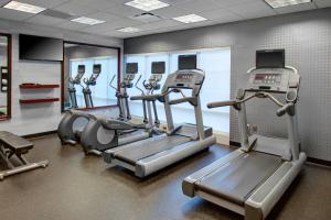 a gym with treadmills and elliptical machines at Fairfield Inn and Suites by Marriott Montgomery EastChase in Montgomery