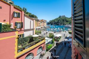 a view of a street in a city with buildings at Acquamarina by PortofinoVip in Portofino