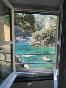a view of a river from a window at Casa dell'Arco Civico 35 in San Fruttuoso