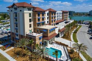 an aerial view of the resort with a pool at Fairfield Inn & Suites by Marriott Clearwater Beach in Clearwater Beach