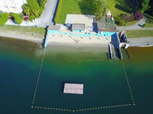 an aerial view of a large body of water at Studio by the Pool in Caslano