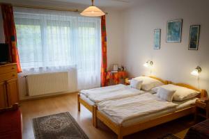 Posteľ alebo postele v izbe v ubytovaní Erika Apartman