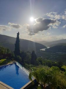 uma grande piscina com vista para um vale em Golden Mirror em Lamego