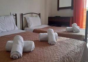 Postel nebo postele na pokoji v ubytování Hotel Kastri