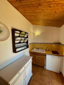 a kitchen with a sink and a counter top at Residence VILLA MOROSI - Favone in Conca +71 photos