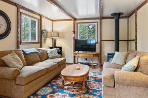 un soggiorno con due divani e un tavolino da caffè di Cozy 2BR Alma Mountain Cabin ad Alma