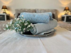 Ένα ή περισσότερα κρεβάτια σε δωμάτιο στο Gemütliches Apartment in der Altstadt v. Punat