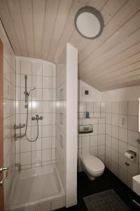 a bathroom with a shower and a tub and a toilet at Apartments by the sea Bol, Brac - 2904 in Bol