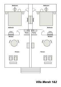 schema di un edificio di Villa Campi Sorga a Senggigi