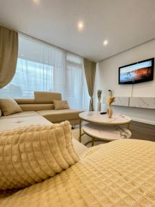TV a/nebo společenská místnost v ubytování REGENCY Apartments - Zentrale 50m2 Wohnung I Balkon I Wasserblick I WiFi I Netflix + 17 fotografií