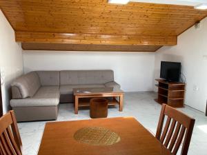 a living room with a couch and a table at Apartments Hrnjić in Umag