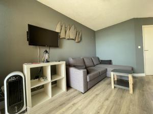 セットにあるAppartement Sète, 2 pièces, 4 personnes - FR-1-338-111のリビングルーム(ソファ、薄型テレビ付)