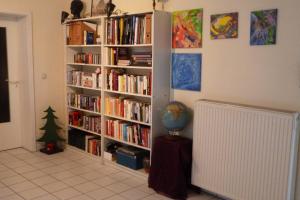 MomlingenにあるFerienwohnung Rehgartenの本棚付きの部屋